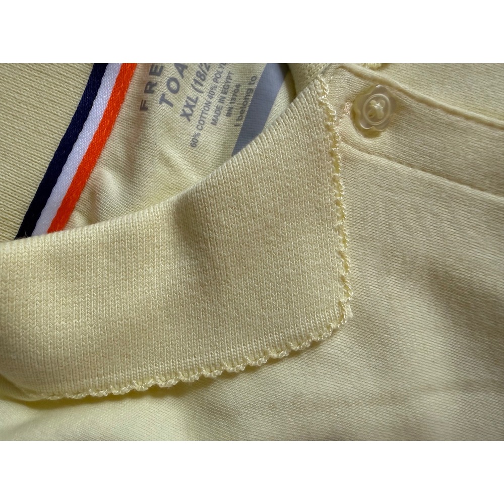 French Toast Girls XXL 18/20 Light Yellow Picot Collar Interlock Polo Shirt NWT